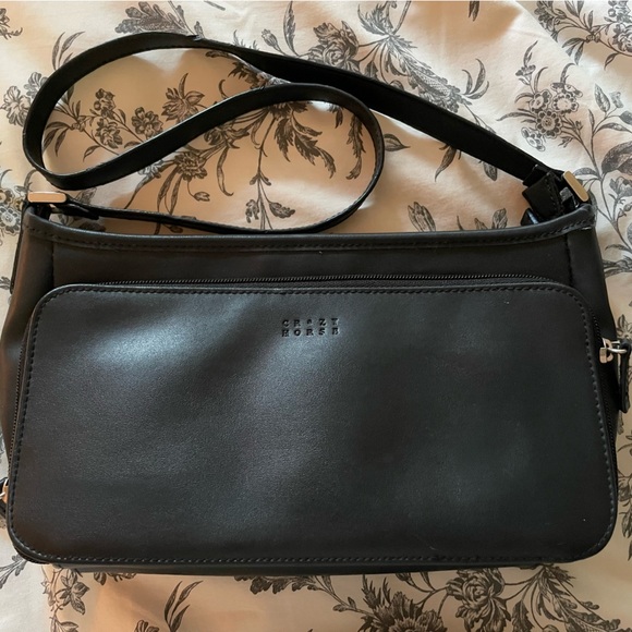 Vintage Crazy Horse Black Faux Leather shoulder Bag - Picture 3 of 7